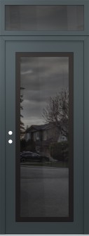 Diamond C1 36" x 96" anthracite/anthracite mirrored Glass Panel black RHI with Transom mirrored Glass