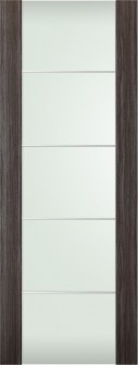 DOOR SLAB PALLADIO 202 4H VETRO GRAY OAK 32" X 80" X 1 9/16" TEMPERED FROSTED GLASS