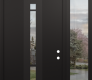 DIAMOND A3 52" X 96" BLACK/BLACK CLEAR GLASS PANEL BLACK RHI WITH SIDELITE AND TRANSOM CLEAR GLASS