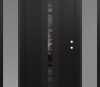 Modern Steel Front Door DIAMOND A4 60" X 80" BLACK/BLACK MIRRORED GLASS PANEL BLACK LHI WITH 2 SIDELITES FROSTED GLASS