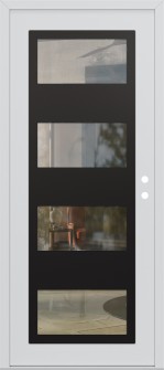 Diamond C2 36" x 80" white/white clear Glass Panel black LHI