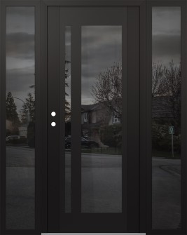 Diamond C15 60" x 80" black/black mirrored Glass Panel black RHI with 2 Sidelites mirrored Glass