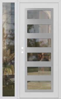 Diamond C9 52" x 80" white/white clear Glass Panel stainless steel RHI with Sidelite clear Glass