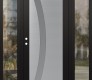 Modern Steel Front Door Diamond C4 60" x 80" black/white frosted Glass Panel stainless steel RHI with 2 Sidelites clear Glass