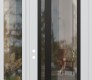Modern Steel Front Door Diamond C15 50" x 96" white/white clear Glass Panel black RHI with Sidelite and Transom clear Glass