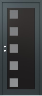 Diamond C5 36" x 80" anthracite/anthracite frosted Glass Panel black RHI