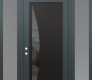 Modern Steel Front Door Diamond C13 64" x 96" anthracite/anthracite mirrored Glass Panel black RHI with 2 Sidelites and Transom frosted Glass