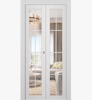 Palladio 8 Lite Clear Vetro Bianco Noble Bi-folding doors