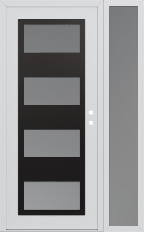 Diamond C2 50" x 80" white/white frosted Glass Panel black LHI with Sidelite frosted Glass