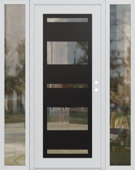 Diamond C10 60" x 80" white/white clear Glass Panel black LHI with 2 Sidelites clear Glass