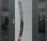 Modern Steel Front Door Diamond C4 60" x 80" anthracite/anthracite clear Glass Panel stainless steel RHI with 2 Sidelites mirrored Glass