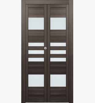 Leti Vetro Gray Oak Bi-folding doors