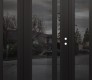 Modern Steel Front Door Diamond C15 68" x 80" black/black mirrored Glass Panel black LHI with 2 Sidelites mirrored Glass