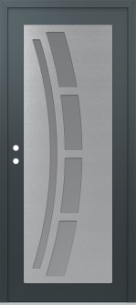 Diamond C12 36" x 80" anthracite/anthracite frosted Glass Panel stainless steel RHI