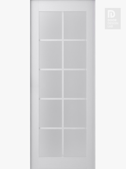 DOOR SLAB PALLADIO 10 LITE VETRO BIANCO NOBLE 30" X 80" X 1 9/16" TEMPERED FROSTED GLASS