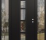 Modern Steel Front Door DIAMOND A10 60" X 80" BLACK/BLACK CLEAR GLASS PANEL BLACK LHI WITH 2 SIDELITES CLEAR GLASS
