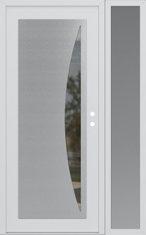 Diamond C13 52" x 80" white/white clear Glass Panel stainless steel LHI with Sidelite frosted Glass