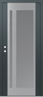 Diamond C15 36" x 80" anthracite/anthracite frosted Glass Panel stainless steel RHI