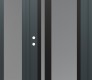 Modern Steel Front Door Diamond C15 50" x 80" anthracite/anthracite frosted Glass Panel black RHI with Sidelite frosted Glass