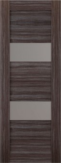 DOOR SLAB BERTA VETRO GRAY OAK 24" X 84" X 1 9/16" FROSTED GLASS