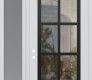 Modern Steel Front Door Diamond C16 48" x 96" white/white clear Glass Panel black RHI with Sidelite and Transom frosted Glass