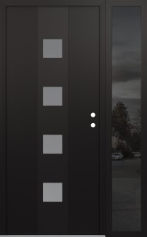 DIAMOND A12 50" X 80" BLACK/WHITE FROSTED GLASS PANEL BLACK LHI WITH SIDELITE MIRRORED GLASS