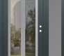 Modern Steel Front Door Diamond C14 52" x 80" anthracite/anthracite clear Glass Panel stainless steel LHI with Sidelite frosted Glass