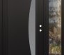 Modern Steel Front Door Diamond C13 50" x 80" black/white frosted Glass Panel black LHI with Sidelite clear Glass