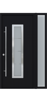 MODERN FRONT STEEL DOOR ARGOS BLACK/WHITE 49 1/4" X 81 11/16" RHI + SIDELITE RIGHT