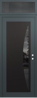 Diamond C13 36" x 96" anthracite/anthracite mirrored Glass Panel black LHI with Transom mirrored Glass