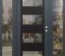Modern Steel Front Door Diamond C2 68" x 80" anthracite/anthracite clear Glass Panel black LHI with 2 Sidelites clear Glass
