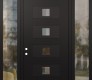 Modern Steel Front Door Diamond D8 64" x 96" black/black clear Glass Panel black RHI with 2 Sidelites and Transom clear Glass