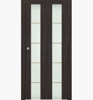 Avon 202 4H Gold Strips Vetro Veralinga Oak Bi-folding doors
