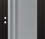 Modern Steel Front Door Diamond C6 36" x 80" black/white frosted Glass Panel stainless steel RHI