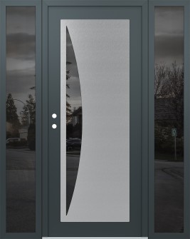 Diamond C13 60" x 80" anthracite/anthracite mirrored Glass Panel stainless steel RHI with 2 Sidelites mirrored Glass