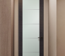 Avanti 202 4H Vetro Black Apricot Modern Interior Frameless Door by Belldinni