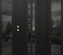 Modern Steel Front Door DIAMOND A8 68" X 80" BLACK/BLACK MIRRORED GLASS PANEL BLACK RHI WITH 2 SIDELITES MIRRORED GLASS