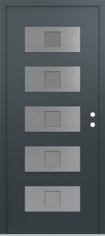 Diamond D8 36" x 80" anthracite/anthracite frosted Glass Panel stainless steel LHI