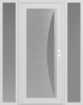 Diamond C13 68" x 80" white/white frosted Glass Panel stainless steel LHI with 2 Sidelites frosted Glass