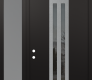 DIAMOND A8 50" X 96" BLACK/BLACK MIRRORED GLASS PANEL STAINLESS STEEL LHI WITH SIDELITE AND TRANSOM FROSTED GLASS
