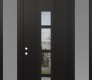DIAMOND A10 64" X 96" BLACK/BLACK CLEAR GLASS PANEL BLACK LHI WITH 2 SIDELITES AND TRANSOM FROSTED GLASS