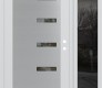 Modern Steel Front Door Diamond C8 52" x 80" white/white clear Glass Panel stainless steel LHI with Sidelite mirrored Glass