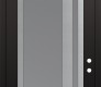 Modern Steel Front Door Diamond C15 36" x 96" black/white frosted Glass Panel stainless steel LHI with Transom frosted Glass
