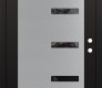 Modern Steel Front Door Diamond C8 36" x 80" black/black mirrored Glass Panel stainless steel LHI