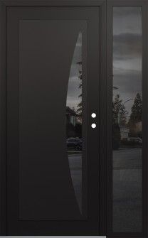 Diamond C13 50" x 80" black/black mirrored Glass Panel black LHI with Sidelite mirrored Glass