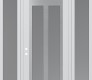 Modern Steel Front Door Diamond C14 64" x 96" white/white frosted Glass Panel stainless steel RHI with 2 Sidelites and Transom frosted Glass