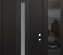 Modern Steel Front Door DIAMOND A2 50" X 96" BLACK/WHITE FROSTED GLASS PANEL BLACK LHI WITH SIDELITE AND TRANSOM MIRRORED GLASS