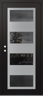 Diamond C2 36" x 80" black/black mirrored Glass Panel stainless steel RHI