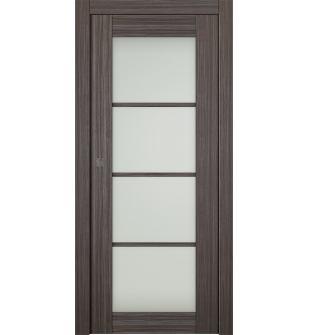 Palladio 4 Lite Vetro Gray Oak Pocket doors
