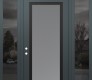 Modern Steel Front Door Diamond C1 64" x 96" anthracite/anthracite frosted Glass Panel black RHI with 2 Sidelites and Transom mirrored Glass